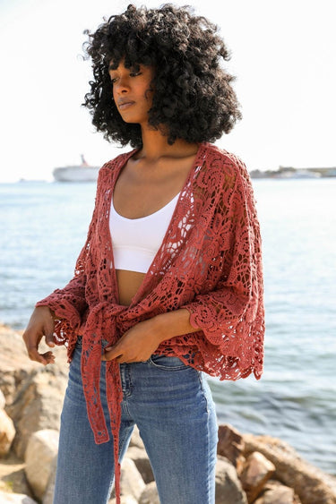 Magnolia Lace Tie Front Cover Up